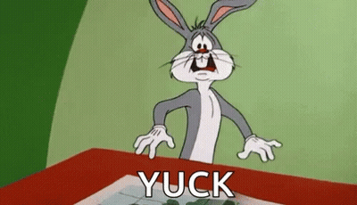 Bugs Bunny Sitting At Table Saying Yuck GIF