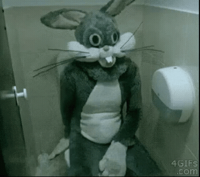 Bugs Bunny Sitting On Toilet GIF