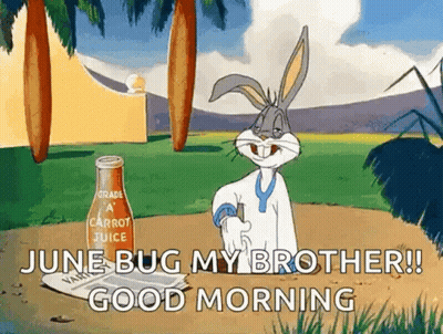 Bugs Bunny Standing By Carrot Juice Bottle GIF