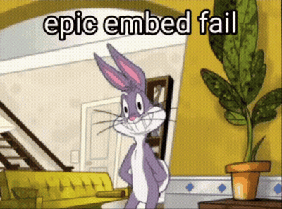 Bugs Bunny Standing In Living Room With Epic Embed Fail GIF