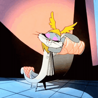 Bugs Bunny Wearing Winged Helmet GIF