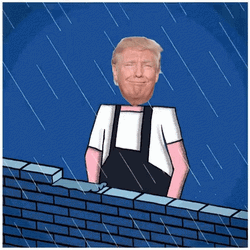 Build Brick Wall Funny Donald Trump GIF