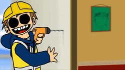 Build Fail Drill Carpenter Eddsworld Cartoon GIF