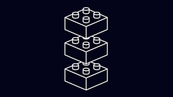Build Lego Stacks Black And White GIF