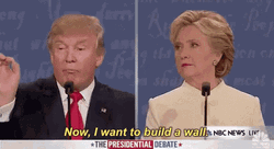 Build The Wall Donald Trump Hillary Clinton Debate GIF