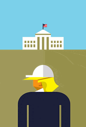 Build The Wall Whitehouse Blocked Illustration GIF