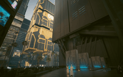 Building 09 Surrounded By Other Buildings GIF