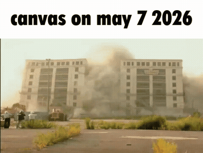 Building Being Demolished Saying Canvas On May 7 2026 GIF