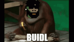 Building Monkey Sawing Buidl GIF