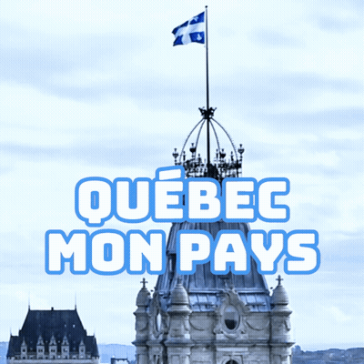 Building With Flag And Quebec Mon Pays GIF