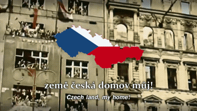 Building With Map Of Czech Land GIF