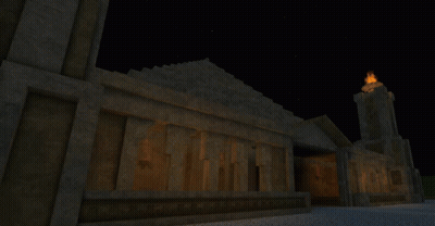 Building With Torch In Front GIF