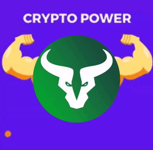 Bull Flexing Muscles Crypto Power GIF