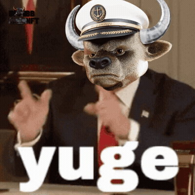 Bull In Captain's Hat Yuge GIF