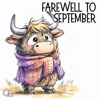 Bull In Plaid Scarf Farewell To September GIF