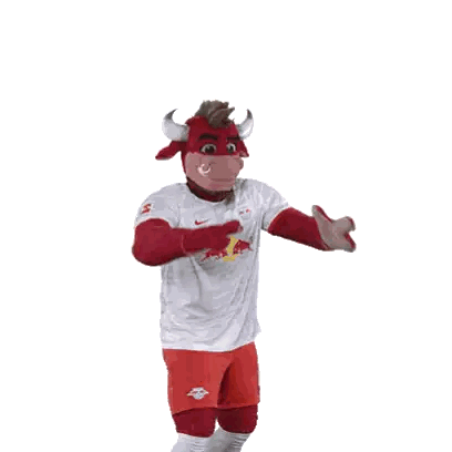 Bull Mascot Holding Soccer Ball Sticker