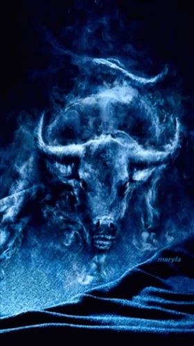 Bull Painting With Smoke GIF