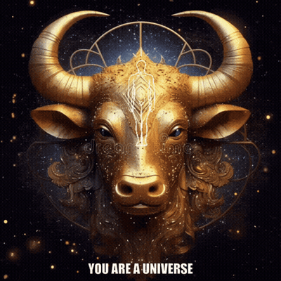 Bull Statue With You Are A Universe GIF