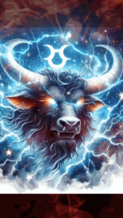 Bull With Lightning And R Horns GIF