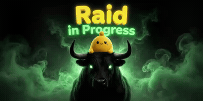 Bull With Stuffed Animal Saying Raid in Progress