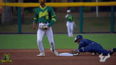 Bullpen Baseball Player Sliding Into Base GIF