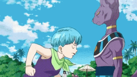Bulma Slap Beerus GIF