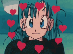 Bulma Spinning Heart GIF