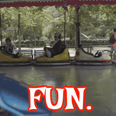 Bumper Car With Fun In Red GIF
