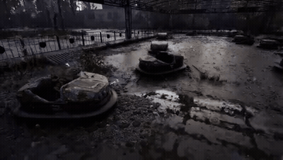 Bumper Cars on Dirt Road