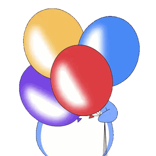 Bunch Of Balloons Including Red Yellow Purple Blue Sticker