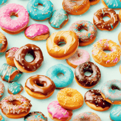 Bunch Of Donuts With Different Flavors And Sprinkles GIF