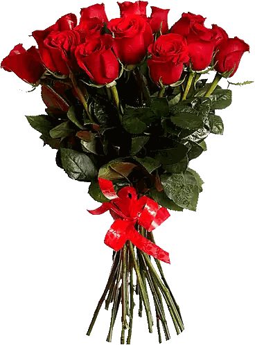 Bunch Of Red Roses With Red Ribbon Sticker