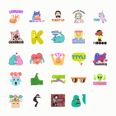 Bunch Of Stickers With Cool GIF