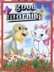 Bunny And Cat Happy Morning Tandem GIF