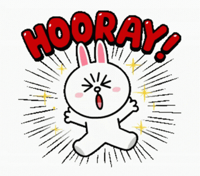 Bunny Cartoon Saying Hooray GIF