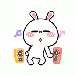 Bunny Dancing On Loud Speakers GIF