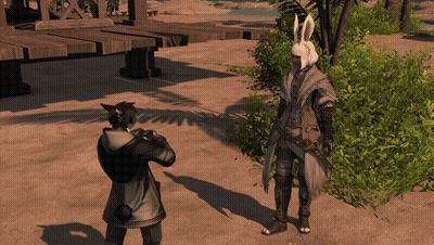 Bunny Eared Man And Another In Video Game GIF