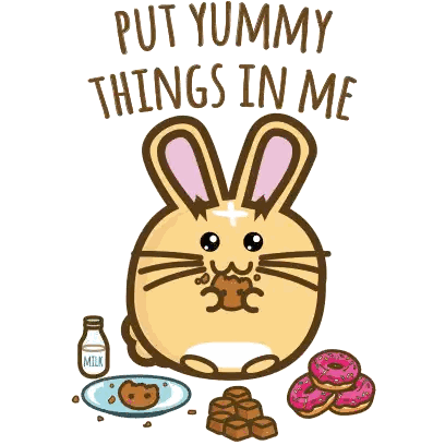 Bunny Eating Cookie Put Yummy Things In Me Sticker