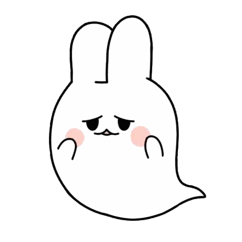 Bunny Ghost Cartoon With Tongue Out Sticker
