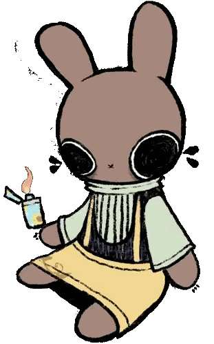 Bunny Holding Lighter Sticker