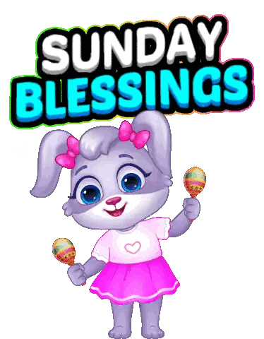 Bunny Holding Maracas Sunday Blessings Sticker