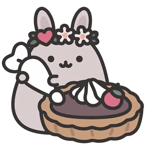 Bunny Holding Strawberry Pie Sticker