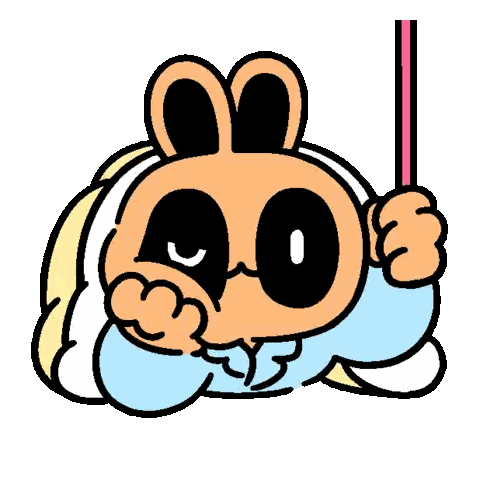 Bunny Holding Wand With Crescent Moon Sticker