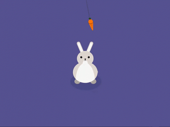 Bunny Hopping To Reach Hanged Carrot GIF