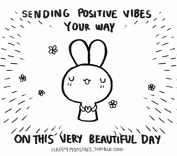 Bunny Illustration Sending Good Vibes GIF
