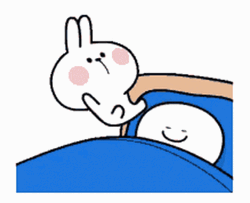Bunny Jumping On Sleeping Man GIF