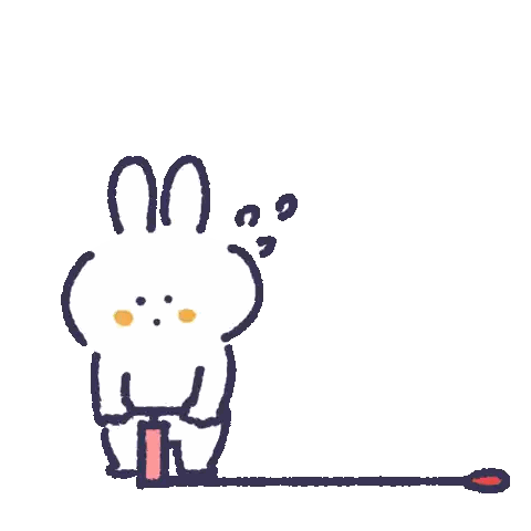 Bunny Pumping Heart Balloon Sticker