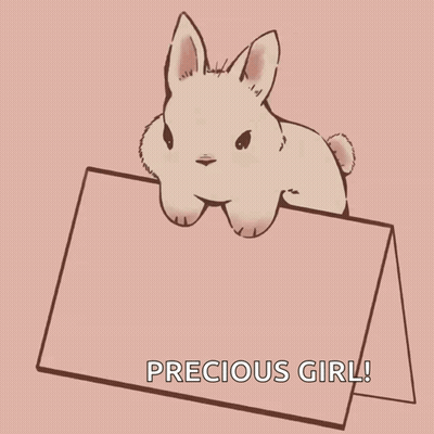 Bunny Rabbit Holding Good Luck Card GIF