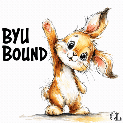 Bunny Rabbit With BYU Bound Above GIF