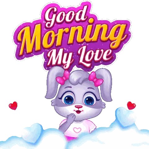 Bunny Saying Good Morning Love Sticker